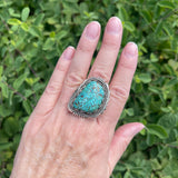 Large Navajo Turquoise and Sterling Silver Ring - size 10.5   (JF31)