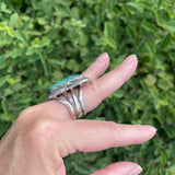 Large Navajo Turquoise and Sterling Silver Ring - size 10.5   (JF31)