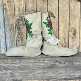 Plateau/Northern Rockies Native American Beaded Moccasins - Brain Tanned Leather- mid 1900s  (GM62)