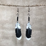 Handmade Bone Harris Hawk Dangle Earrings by Lonny Cloud, Standing Rock Lakota & Lumbee Nation 2/177