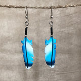 Handmade Bone Mountain Blue Bird Dangle Earrings by Lonny Cloud, Standing Rock Lakota & Lumbee Nation 2/164