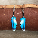 Handmade Bone Mountain Blue Bird Dangle Earrings by Lonny Cloud, Standing Rock Lakota & Lumbee Nation 2/164