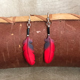 Handmade Bone Cardinal Dangle Earrings by Lonny Cloud, Standing Rock Lakota & Lumbee Nation 2/163