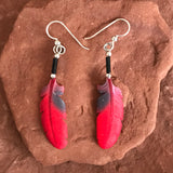 Handmade Bone Cardinal Dangle Earrings by Lonny Cloud, Standing Rock Lakota & Lumbee Nation 2/163