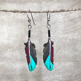 Handmade Bone Military Macaw Dangle Earrings by Lonny Cloud, Standing Rock Lakota & Lumbee Nation 2/169