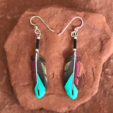 Handmade Bone Military Macaw Dangle Earrings by Lonny Cloud, Standing Rock Lakota & Lumbee Nation 2/169