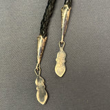 Jonathan Beyuka Zuni Inlay Dancer Bolo Tie with Matching Fancy Tips and Inlay Display Stand, vintage Native American (JF289)