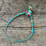 Mary Louise Tafoya, Kewa (Santo Domingo) Pueblo Multi Stone Mosaic Necklace on Turquoise 5/94