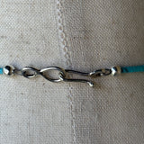 Mary Louise Tafoya, Kewa (Santo Domingo) Pueblo Multi Stone Mosaic Necklace on Turquoise 5/94