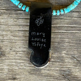 Mary Louise Tafoya, Kewa (Santo Domingo) Pueblo Multi-Stone Mosaic Pendant on Turquoise Necklace (5/93)