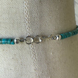 Mary Louise Tafoya, Kewa (Santo Domingo) Pueblo Multi-Stone Mosaic Pendant on Turquoise Necklace (5/93)