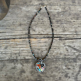 Mary Louise Tafoya, Kewa (Santo Domingo) Pueblo Multi Stone Mosaic Necklace on Shell (5/92)