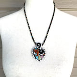Mary Louise Tafoya, Kewa (Santo Domingo) Pueblo Multi Stone Mosaic Necklace on Shell (5/92)