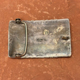 Wayne Calavaza Vintage Zuni Turquoise and Coral Belt Buckle with Snake Design, authentic Native American   (JF127)