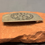 Hopi Silver Overlay Belt Buckle with Turtle Design - authentic Hopi signed (JF131)