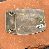 Hopi Silver Overlay Belt Buckle with Turtle Design - authentic Hopi signed (JF131)