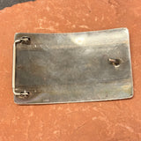 Hopi Silver Overlay Belt Buckle with Butterfly Maiden Design - signed - authentic Hopi jewelry  (JF134)