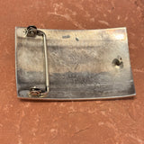 Steven Sockyma Hopi Silver Overlay Belt Buckle with Crow Mother Design  (JF132)