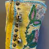 Authentic Native American Northern Rockies High-Top Beaded Moccasins, vintage - mid 1900s  (GM3)