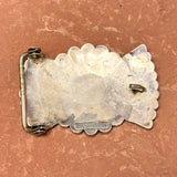 J.D. Massie Vintage Zuni Inlay Belt Buckle with Sunface Design - authentic Zuni inlay  (JF45)