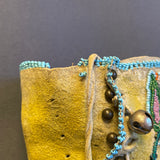 Authentic Native American Northern Rockies High-Top Beaded Moccasins, vintage - mid 1900s  (GM3)