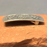 Benjamin Mansfield Hopi Silver Overlay Belt Buckle with Snow Maiden Design  (JF135)