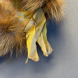 Vintage Embroidered Leather Mittens with Fur Trim, possibly Cree Native American  (GM245)