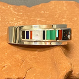 Harold Smith, Navajo Multi-Stone Inlay Bracelet with Celestial Design, vintage (JF282)