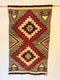 Antique Ganado Old Style Navajo Rug Weaving with Whirling Logs Pattern, pre-1940s (GM382)