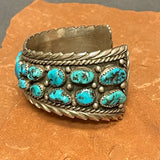 WJ Musket Vintage Navajo Sterling Silver Cuff with Turquoise Nuggets   (JF270)