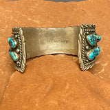 WJ Musket Vintage Navajo Sterling Silver Cuff with Turquoise Nuggets   (JF270)