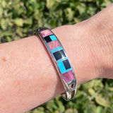 Ray Tracey, Navajo Channel Inlay Multi-Stone Bracelet  (RK104)