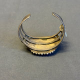 Navajo large turquoise silver cuff - split shank handmade vintage - authentic Navajo statement piece! (KD101)