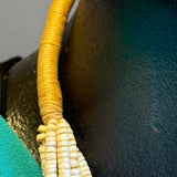 Juan Cate, Santo Domingo olive shell 8 strand heishe necklace with traditional neck wrap (NLJ18)