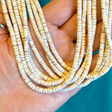 Juan Cate, Santo Domingo olive shell 8 strand heishe necklace with traditional neck wrap (NLJ18)