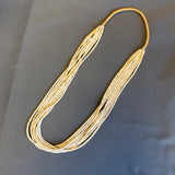 Juan Cate, Santo Domingo olive shell 8 strand heishe necklace with traditional neck wrap (NLJ18)