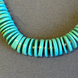 Santo Domingo turquoise heishe necklace with complimentary earrings. Traditional neck wrap (5/81)