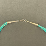 Mary Louise Tafoya, Kewa (Santo Domingo) Pueblo Multi-Stone Mosaic Pendant on Double-Strand Turquoise Necklace (5/255)