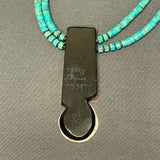 Mary Louise Tafoya, Kewa (Santo Domingo) Pueblo Multi-Stone Mosaic Pendant on Double-Strand Turquoise Necklace (5/255)