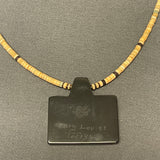 Mary Louise Tafoya, Kewa (Santo Domingo) Pueblo Multi-Stone Mosaic Pendant on Melon Shell  Bead Necklace (5/251)