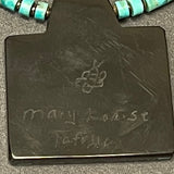 Mary Louise Tafoya, Kewa (Santo Domingo) Pueblo Multi-Stone Mosaic Pendant on Turquoise Rolled Bead Necklace (5/252)