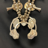 Genuine Vintage Navajo Flush Inlay Squash Blossom Necklace with Matching Earrings    (GSP15)
