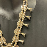 Vintage Navajo Turquoise and Sterling Silver Squash Blossom Necklace, authentic Native American  (GSP2)