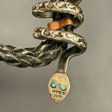 Effie Calavaza Vintage Zuni Snake Bolo with Matching Snake Tips, authentic Native American   (JF104)