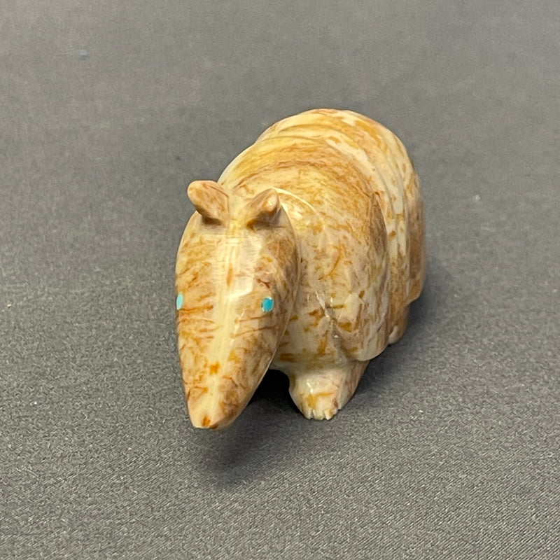 Picasso Marble Armadillo Zuni Fetish by Enrike Leekya (2/46)