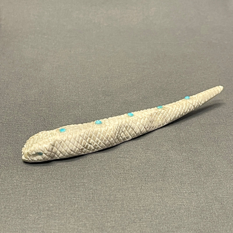 Antler Snake Fetish with Turquoise by Johnathan Shack, Zuni  (2/56)