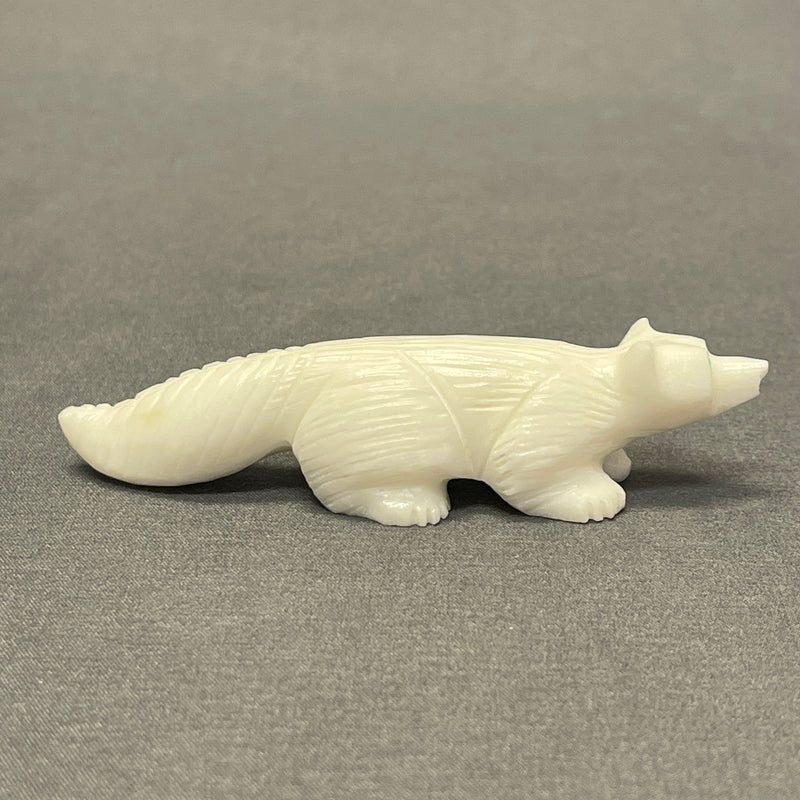 Zuni Fox Fetish Carved from White Marble (RK214)