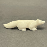 Zuni Fox Fetish Carved from White Marble (RK214)