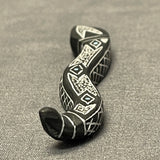 Etched Jet Zuni Snake Fetish with Turquoise by Roselle Gonzalez, Zuni   (2/55)