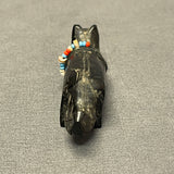 Zuni Coyote Fetish Carved from Black Jet  (VW170)